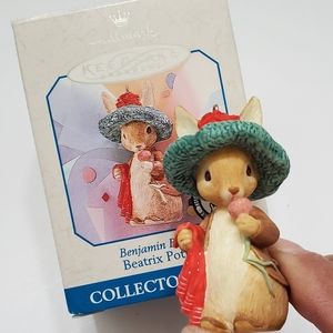 NIB 1998 Benjamin Bunny Spring Easter Ornament Beatrix Potter Collection